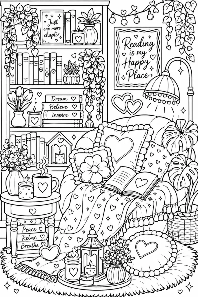Girly aesthetic Design 20 - Girly Aesthetic Coloring Pages Free Printable - Cute