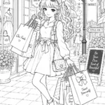 Girly Aesthetic Coloring Pages Free Printable featuring fashion girl, coquette, and soft girl coloring pages.