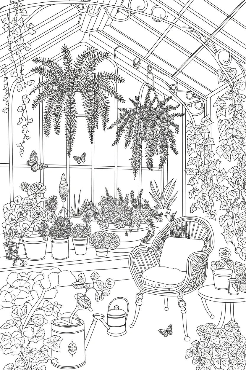 Greenhouse Design 1 - Greenhouse Coloring Pages Free Printable - Beautiful