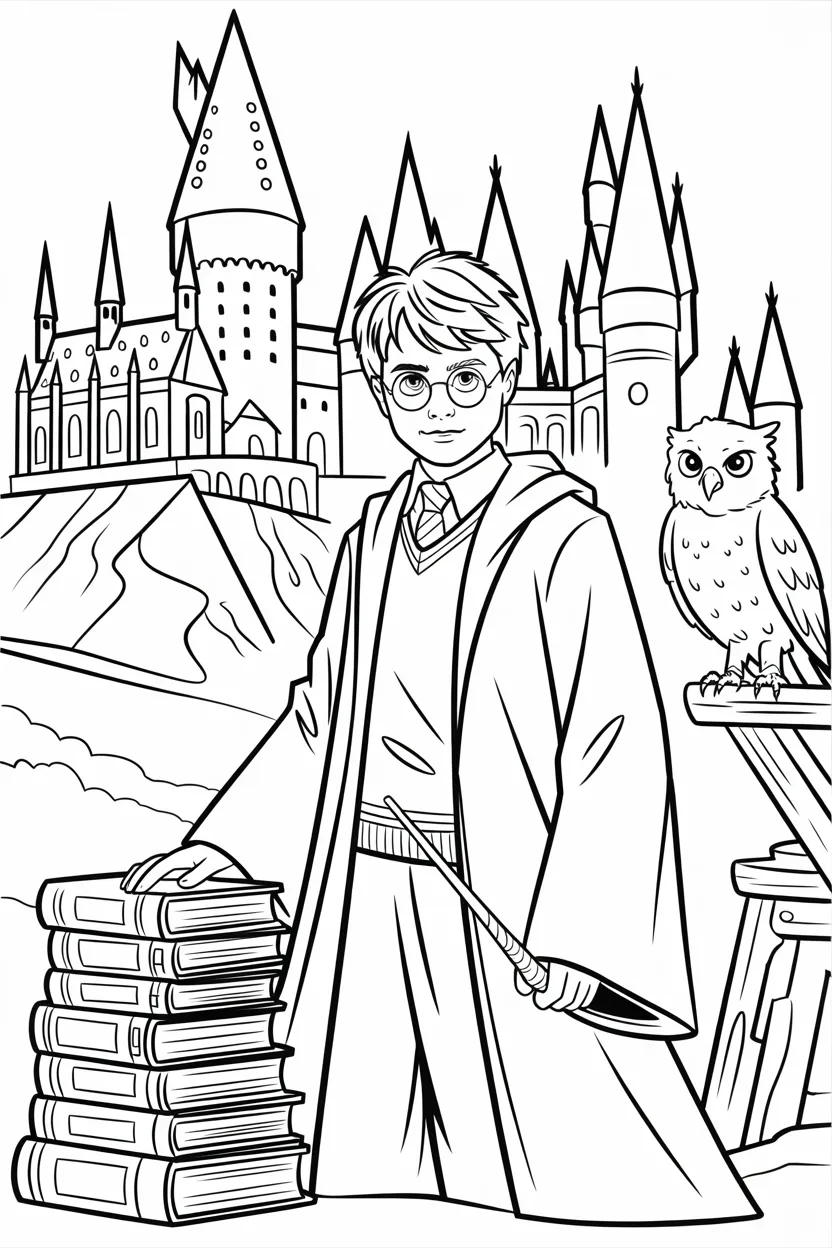 Harry potter Design 1 - Harry Potter Coloring Pages Free Printable