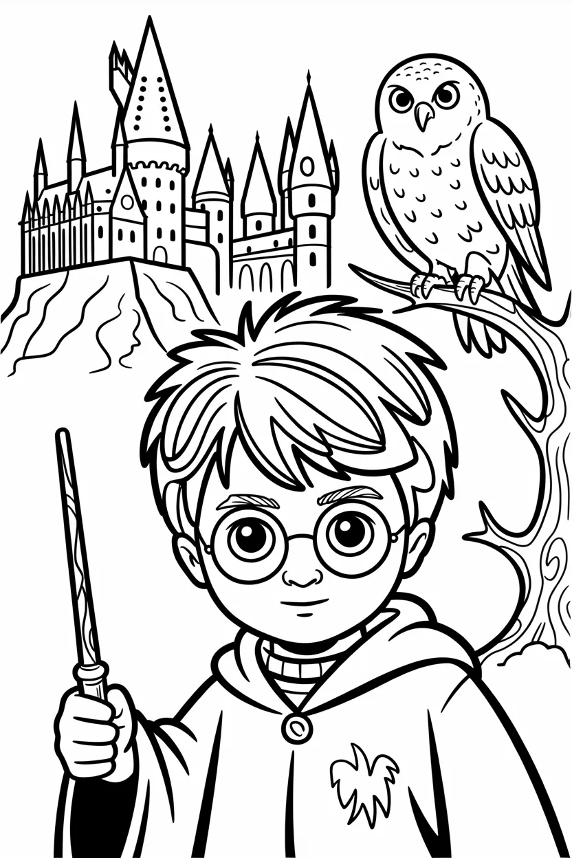Harry potter Design 2 - Harry Potter Coloring Pages Free Printable