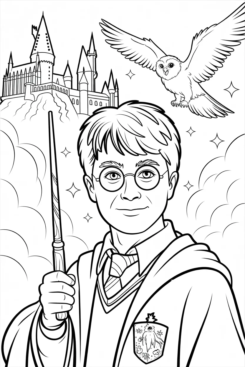 Harry potter Design 3 - Harry Potter Coloring Pages Free Printable