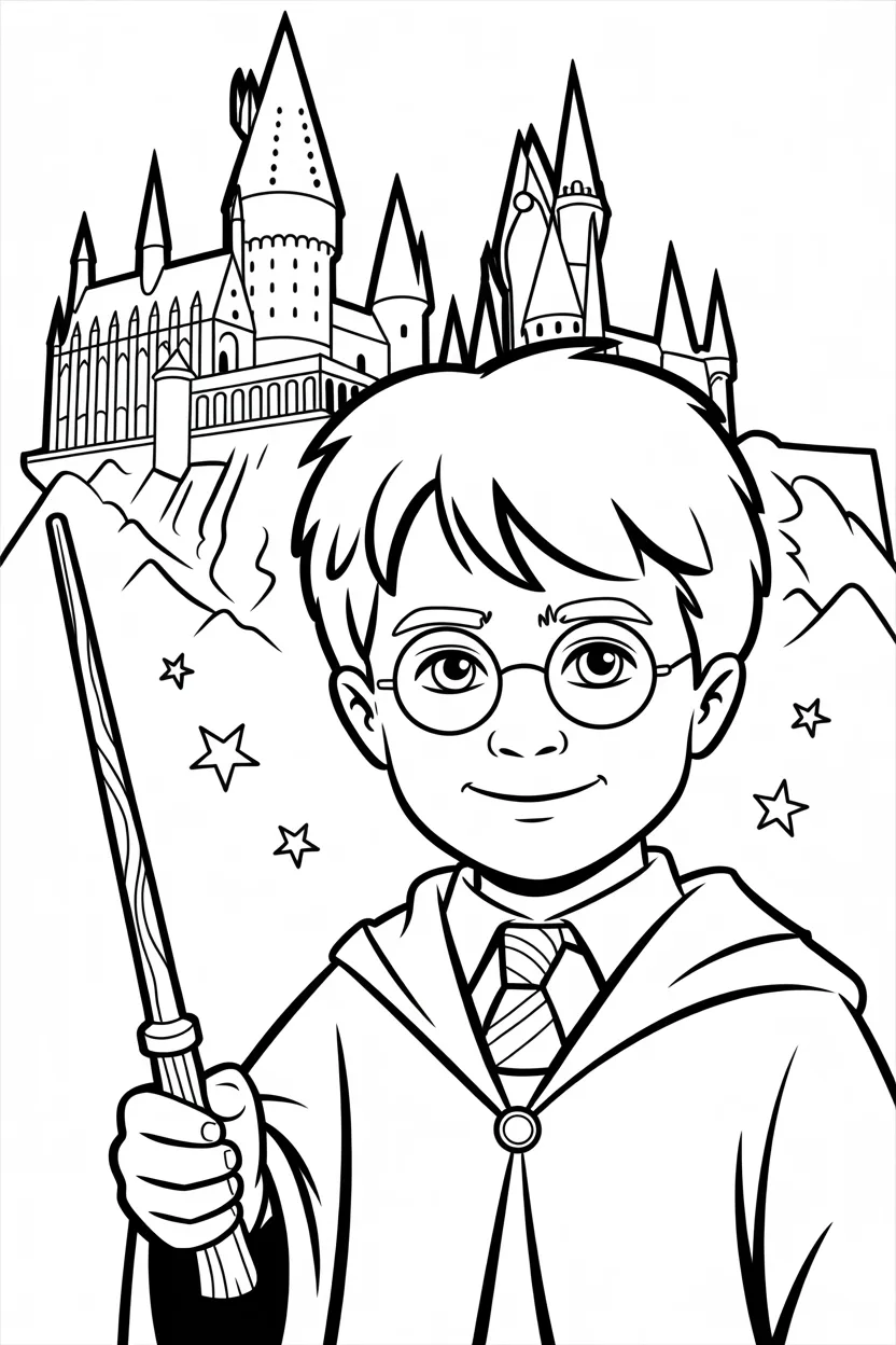 Harry potter Design 4 - Harry Potter Coloring Pages Free Printable