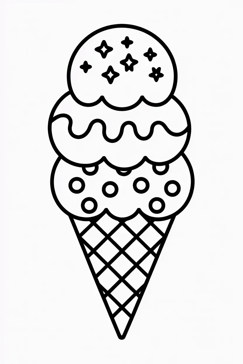 Ice cream Design 1 - Ice cream coloring pages free printable for Kids (3)