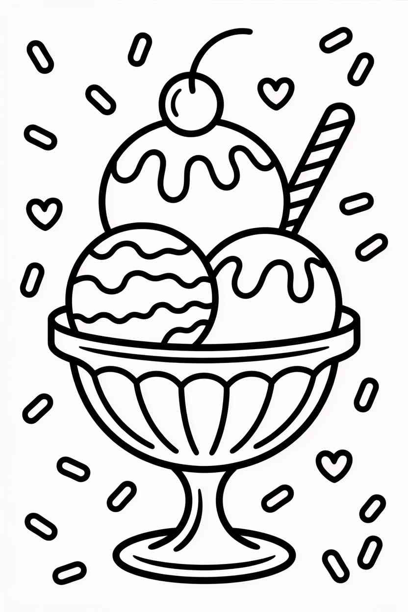 Ice cream - Ice Cream Coloring Pages Free Printable – Sweet, Fun Activities Kids Will Love (4)
