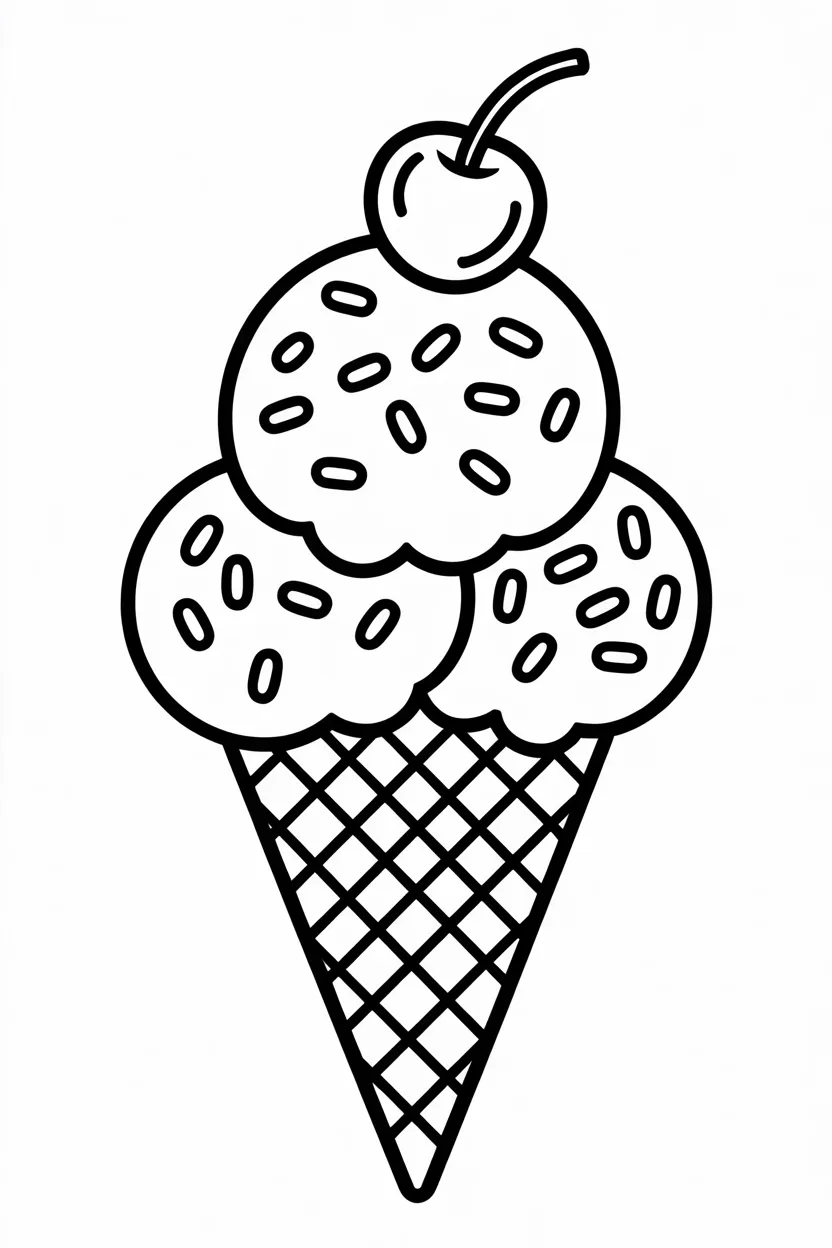 Icecream Design 1 - Icecream Coloring Pages Free Printable for Kids