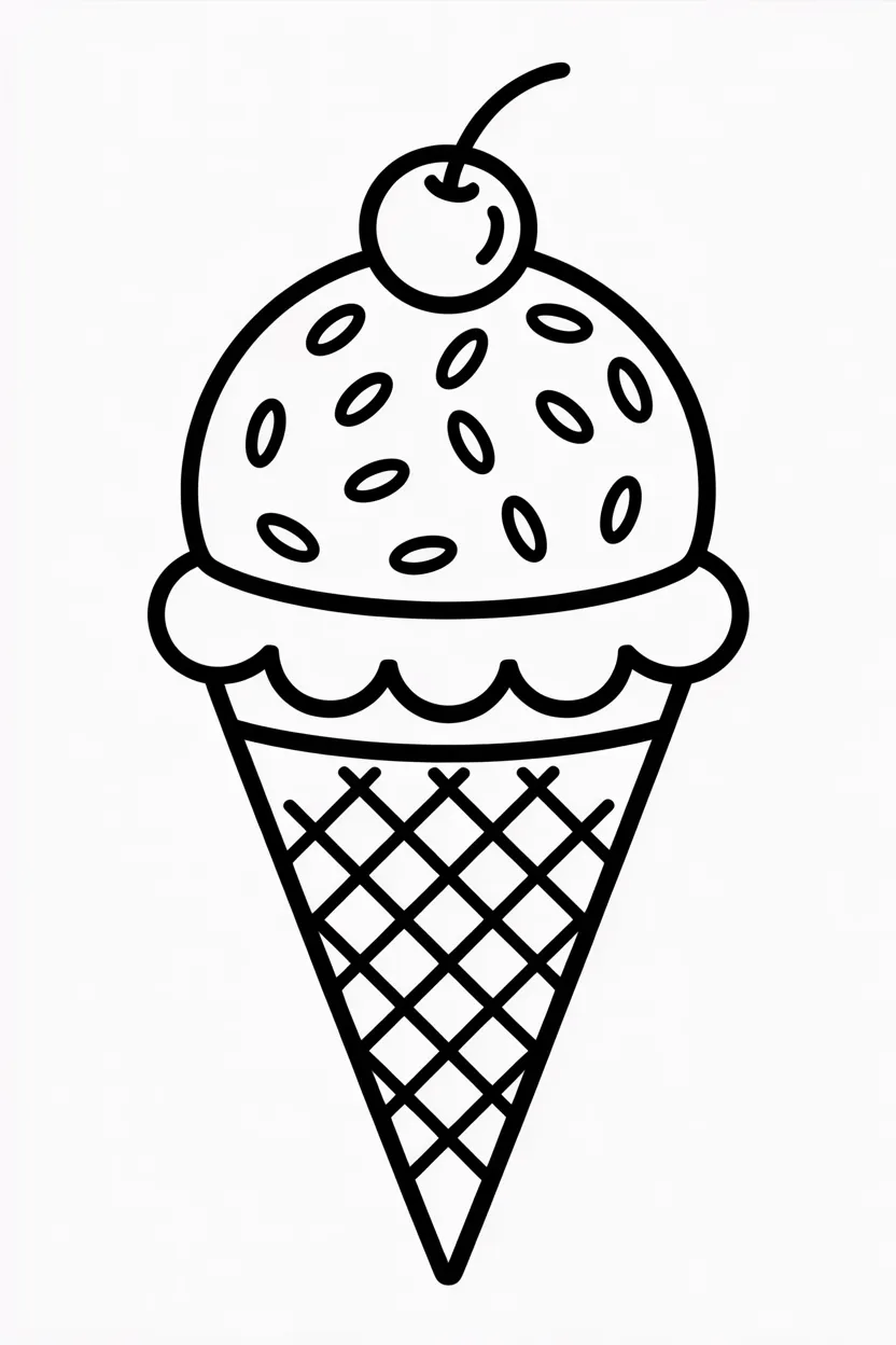 Icecream Design 3 - Icecream Coloring Pages Free Printable for Kids