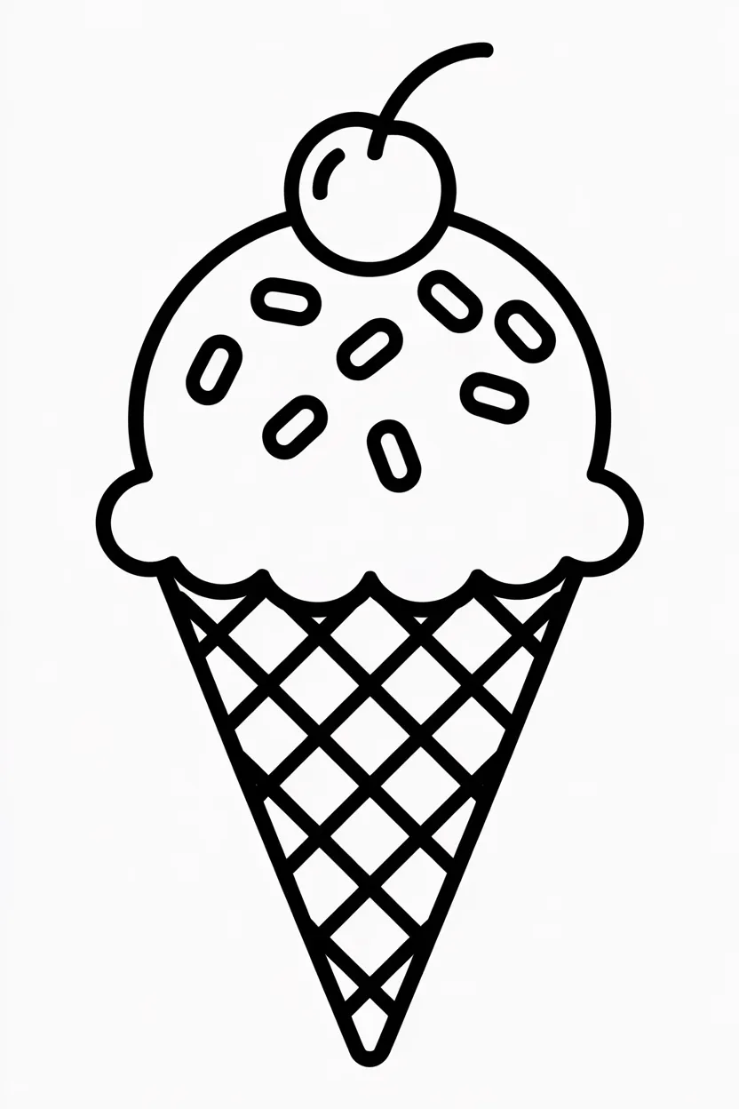 Icecream Design 4 - Icecream Coloring Pages Free Printable for Kids