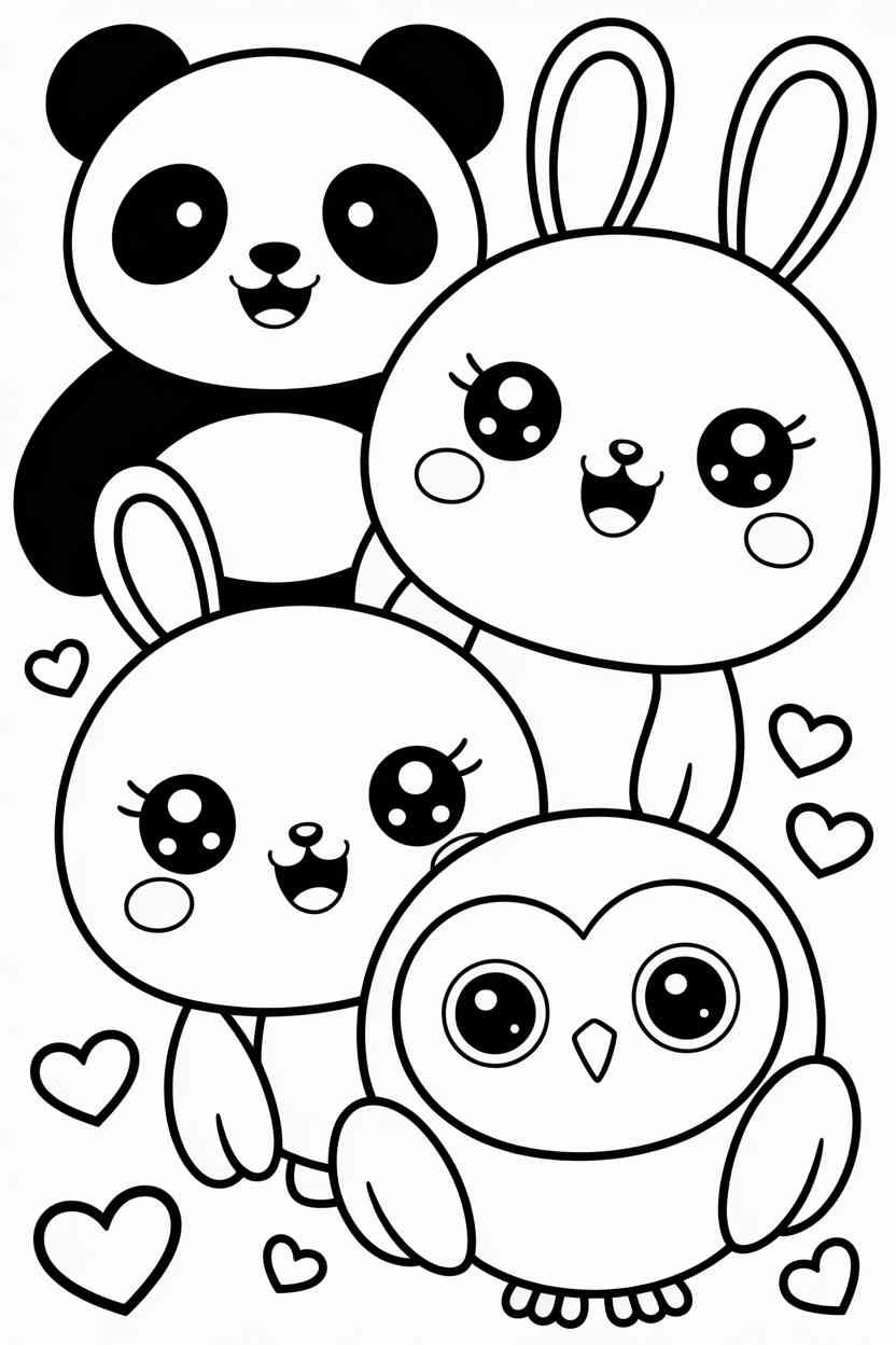 Kawaii animals adorable - Kawaii Animals Coloring Pages: Adorable Designs to Spark Creativity (3)