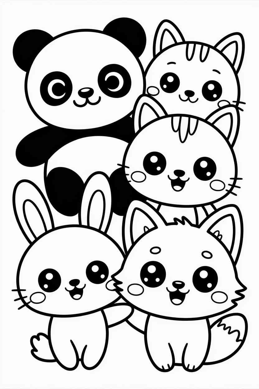 Kawaii animals adorable - Kawaii Animals Coloring Pages: Adorable Designs to Spark Creativity (4)