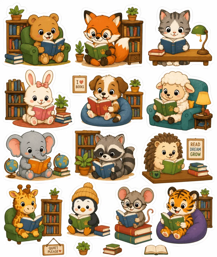 Kawaii animals stickers Design 13 - Kawaii Animals Stickers Free Printable for Kids - Adorab