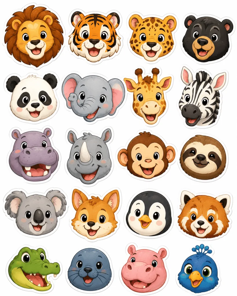 Kawaii animals stickers Design 16 - Kawaii Animals Stickers Free Printable for Kids - Adorab