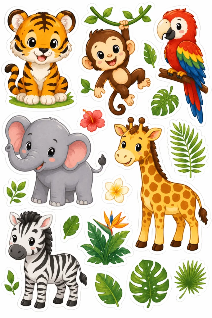 Kawaii animals stickers Design 20 - Kawaii Animals Stickers Free Printable for Kids - Adorab