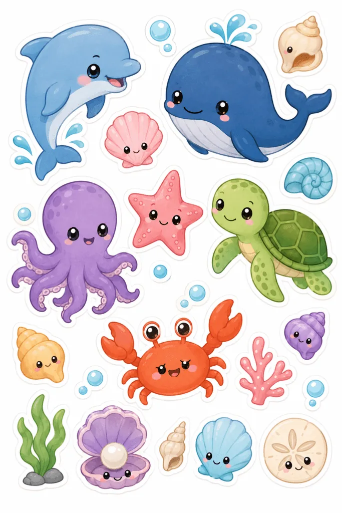 Kawaii animals stickers Design 22 - Kawaii Animals Stickers Free Printable for Kids - Adorab