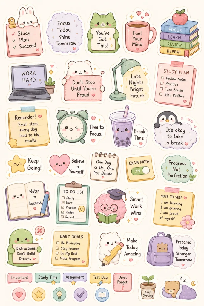 Kawaii stickers Design 11 - Kawaii Stickers Sheet Free Printable - Adorable