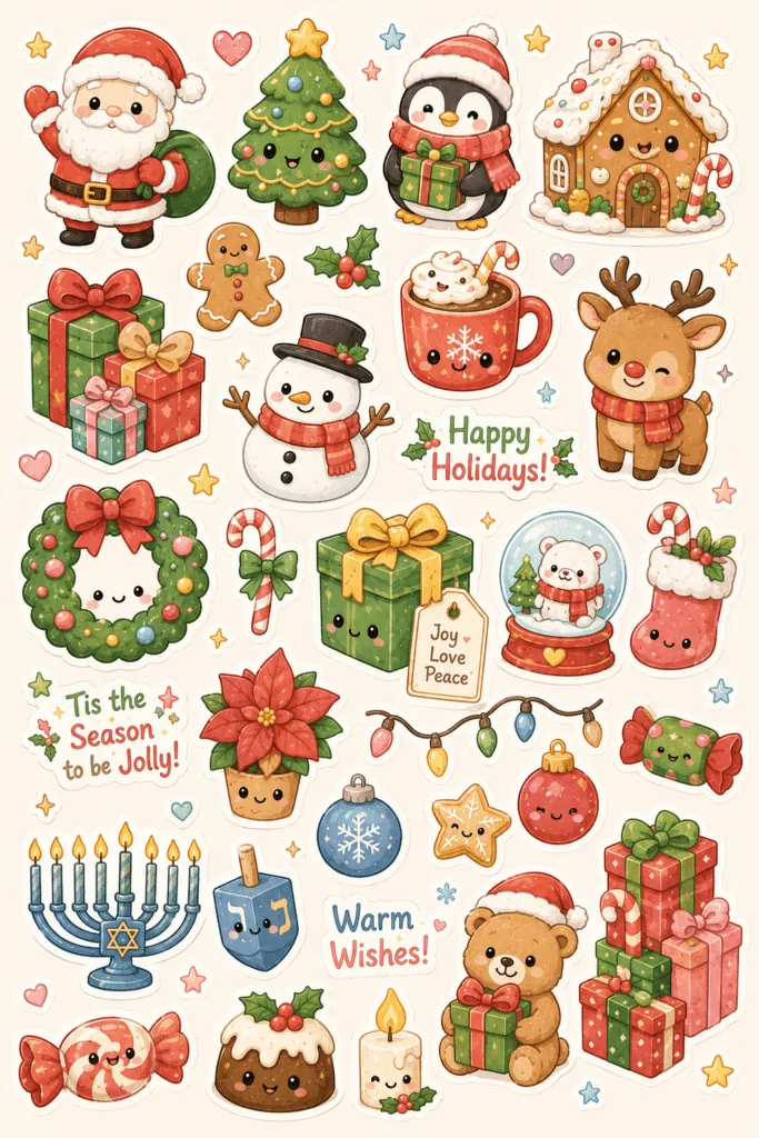 Kawaii stickers Design 7 - Kawaii Stickers Sheet Free Printable - Adorable
