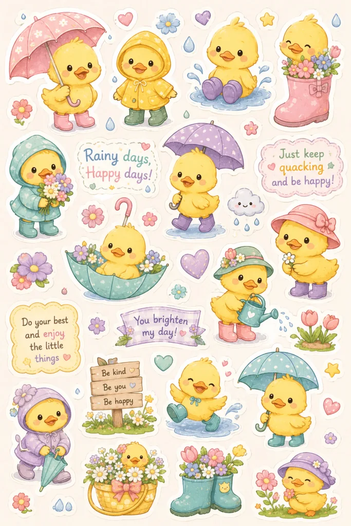 Kawaii stickers Design 9 - Kawaii Stickers Sheet Free Printable - Adorable