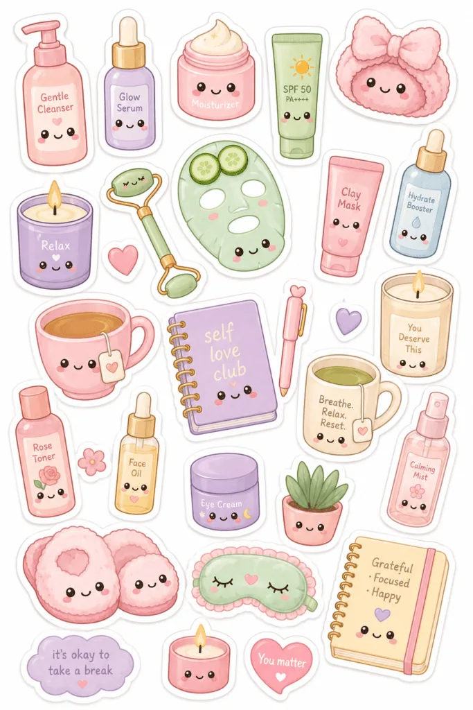 Kawaii stickers Design 17 - Kawaii Stickers Sheets Free Printable - Cute