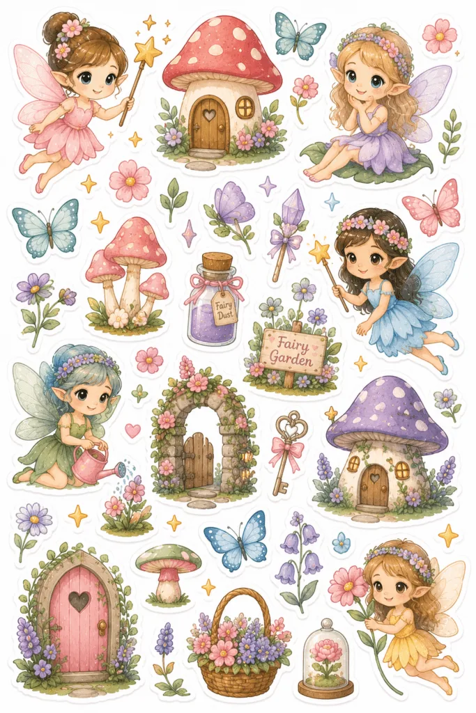 Kawaii stickers Design 3 - Kawaii Stickers Sheets Free Printable - Cute
