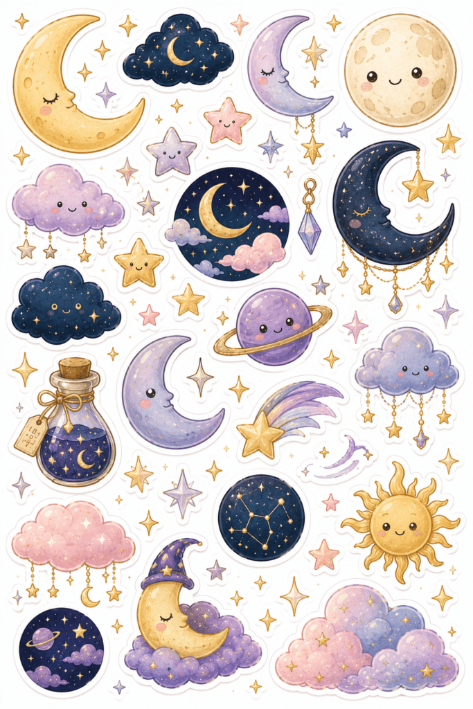 kawaii stickers sheets free printable