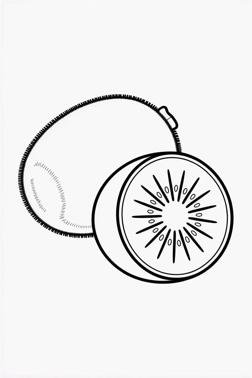 Kiwi Design 2 - Kiwi Coloring Pages Free Printable - Creative Fruit All