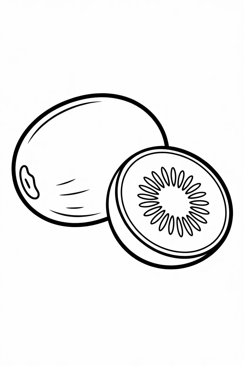 Kiwi Design 3 - Kiwi Coloring Pages Free Printable - Creative Fruit All