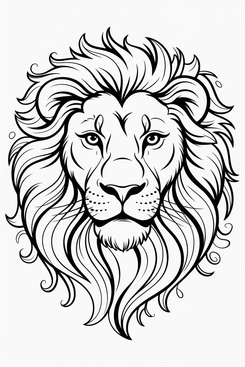 Lion Design 1 - Lion Coloring Pages Free Printable for Kids - Adorable