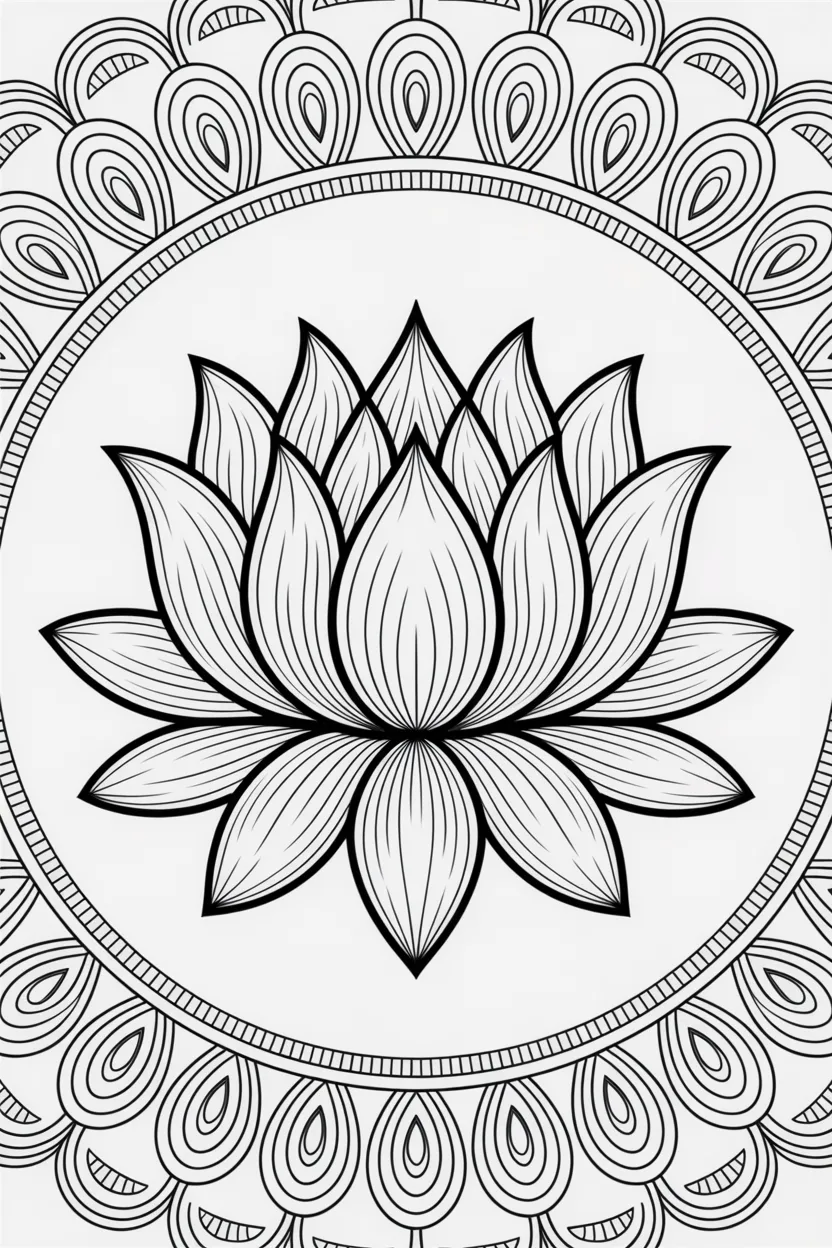 Lotus mandala Design 1 - Lotus Mandala Coloring Pages Free Printable - Beautiful