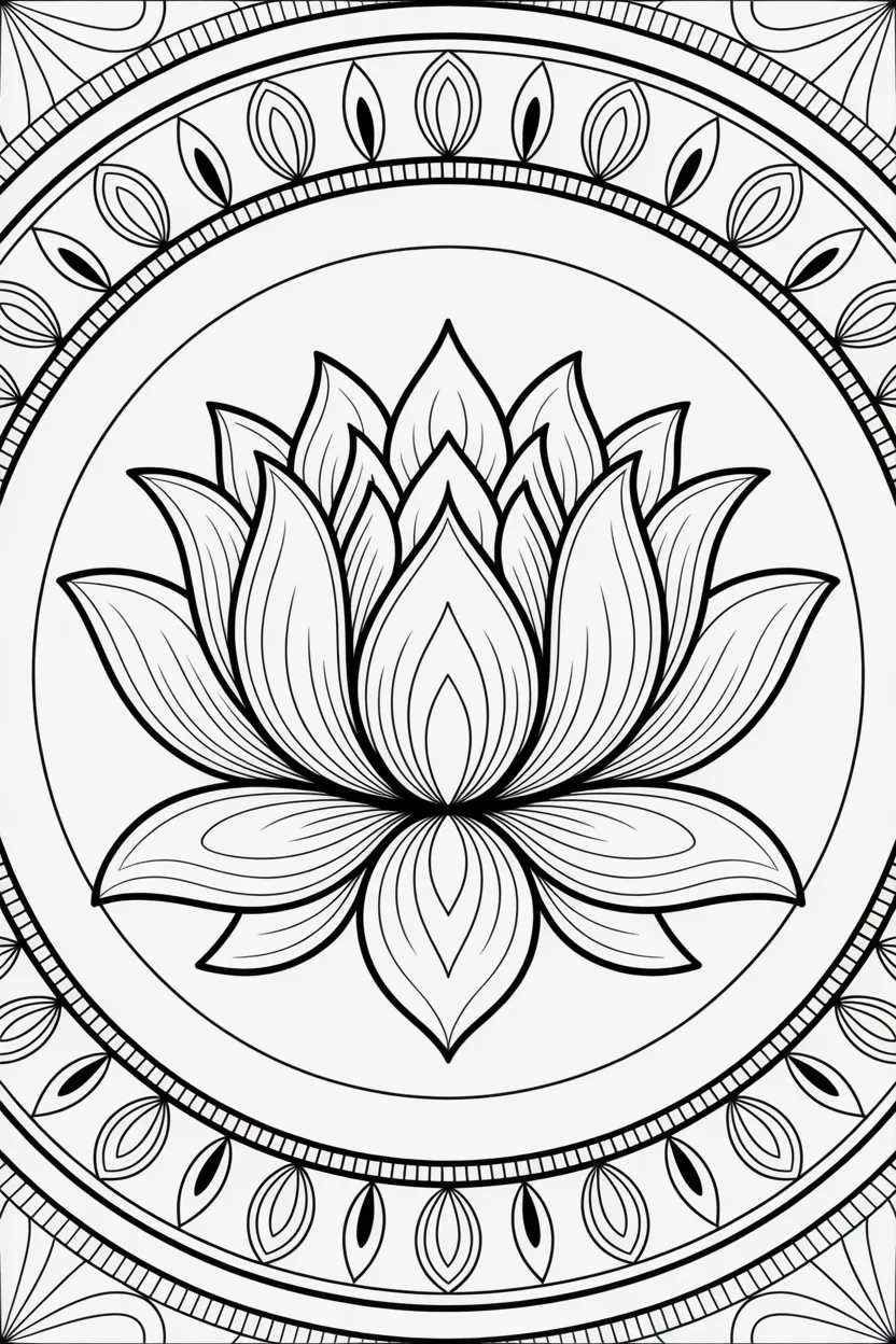Lotus mandala Design 3 - Lotus Mandala Coloring Pages Free Printable - Beautiful