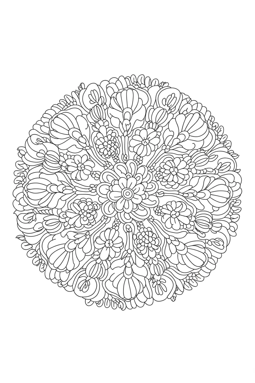 Mandala floral Design 1 - Mandala Floral Coloring Pages Free Printable - Beautiful