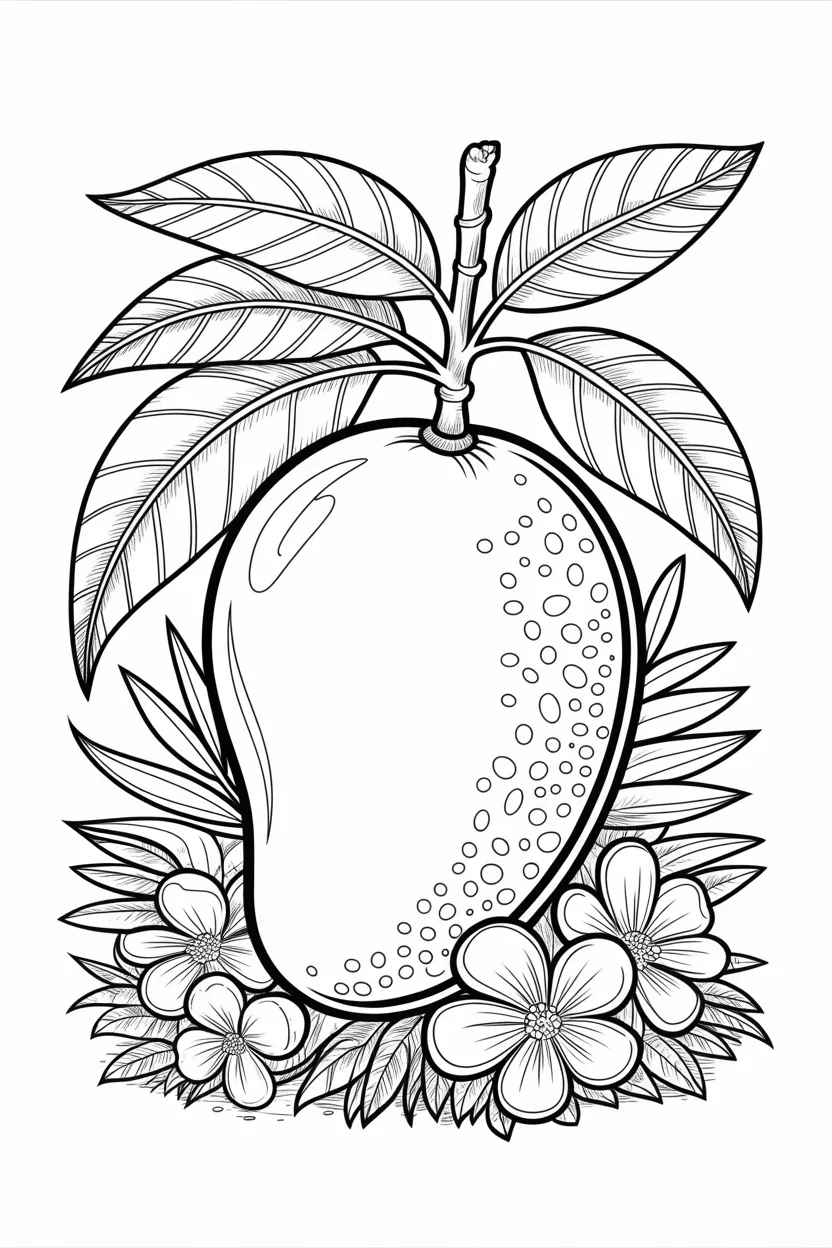 Mango cute cartoon - Mango Coloring Pages Free Printable for Kids