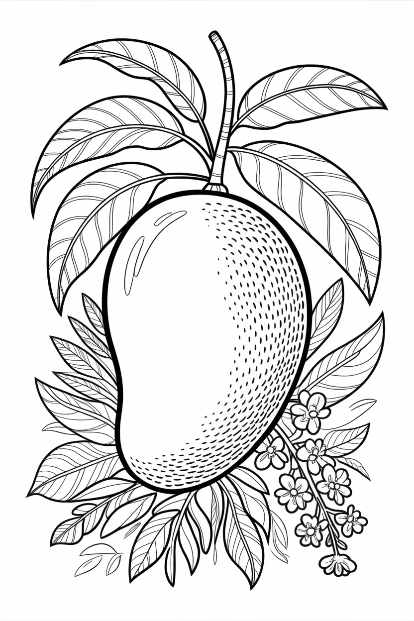 Mango fruit bowl - Mango Coloring Pages Free Printable for Kids