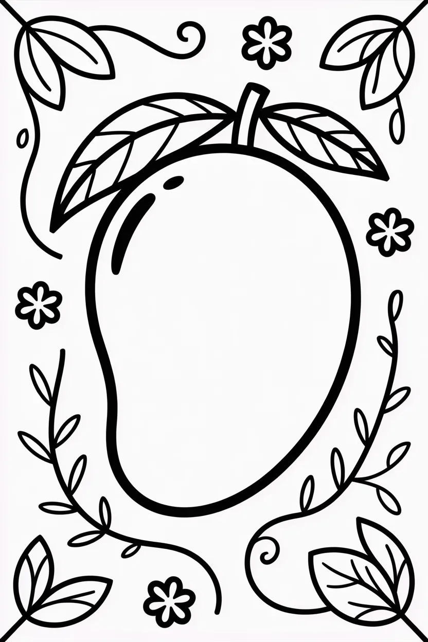 Mango ripe slice - Mango Coloring Pages Free Printable for Kids