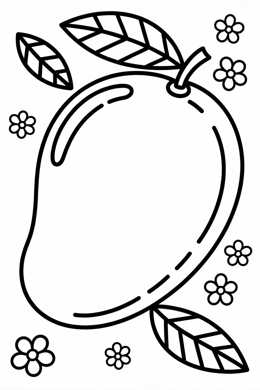 Mango whole fruit - Mango Coloring Pages Free Printable for Kids