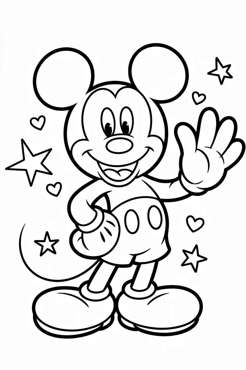 Mickey mouse Design 1 - Mickey Mouse Coloring Pages Free Printable - Fun & Easy