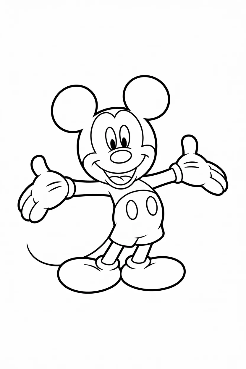 Mickey mouse Design 3 - Mickey Mouse Coloring Pages Free Printable - Fun & Easy