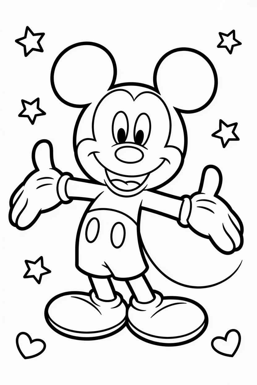 Mickey mouse - Mickey Mouse Coloring Pages Free Printable – Fun, Learning & Screen-Free Joy for Kids (4)