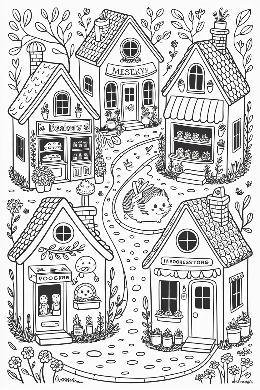 Miniature animal Design 1 - Cute Miniature Animal Coloring Pages Free Printable