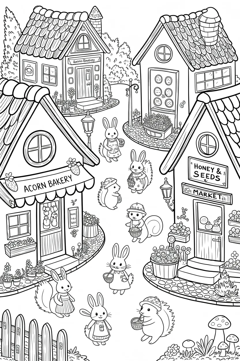 Miniature animal Design 3 - Cute Miniature Animal Coloring Pages Free Printable