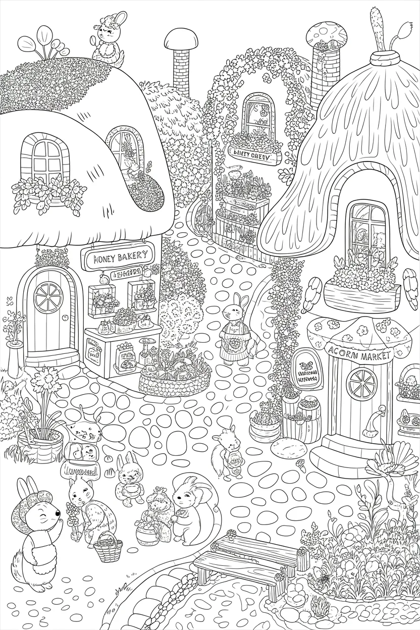 Miniature animal Design 4 - Cute Miniature Animal Coloring Pages Free Printable