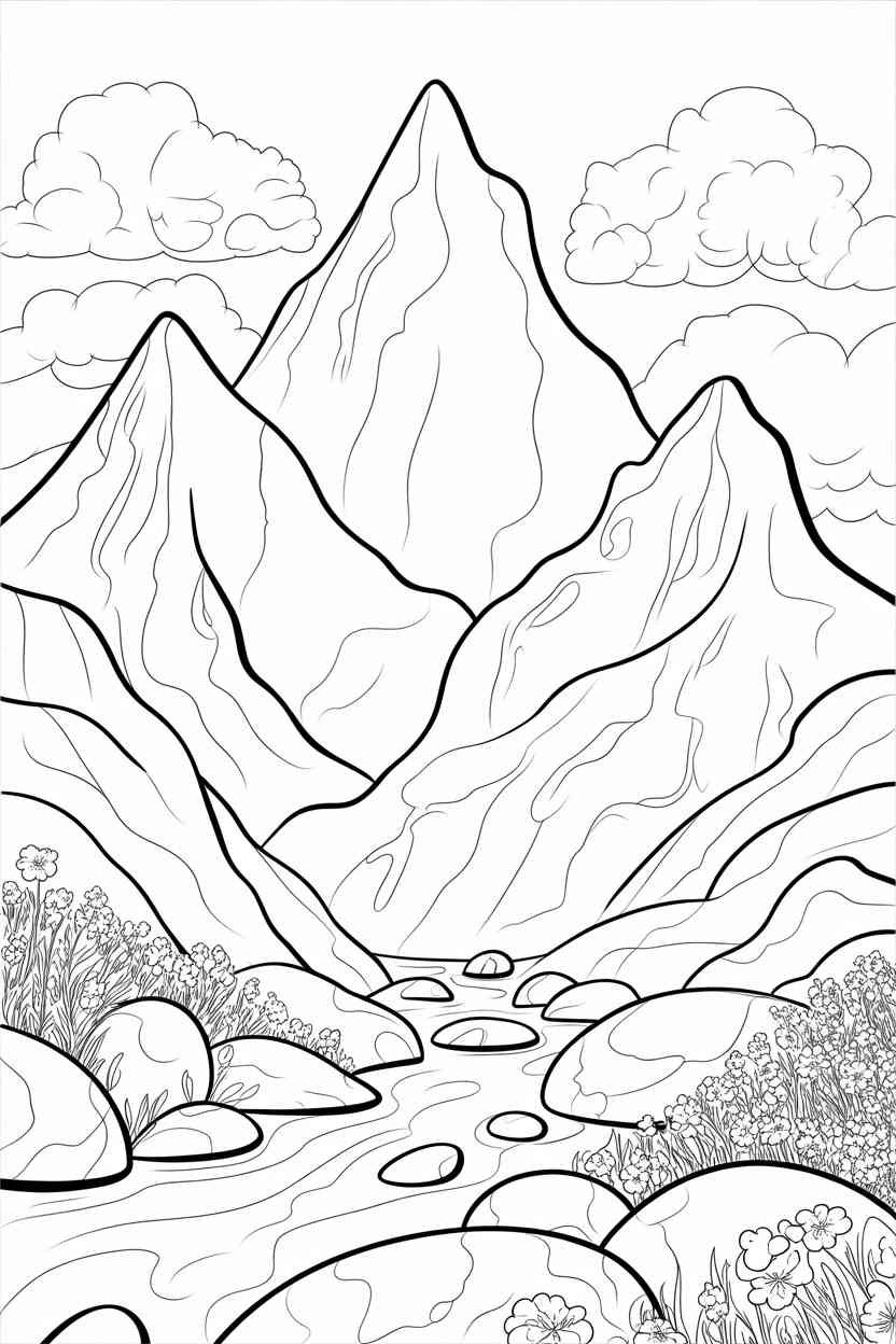 Mountain - Beautiful Mountain coloring pages Free Printable Designs for Creative Fun