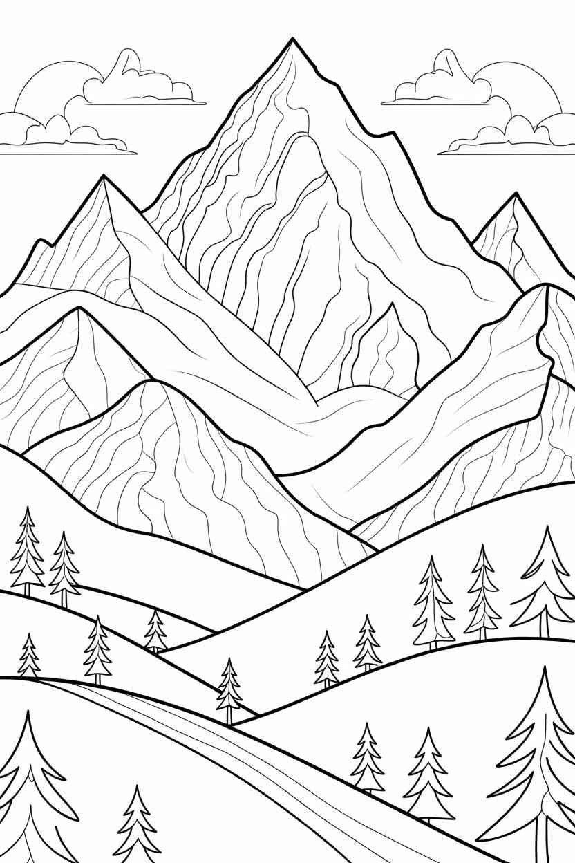 Mountain - Beautiful Mountain coloring pages Free Printable Designs for Creative Fun (2)