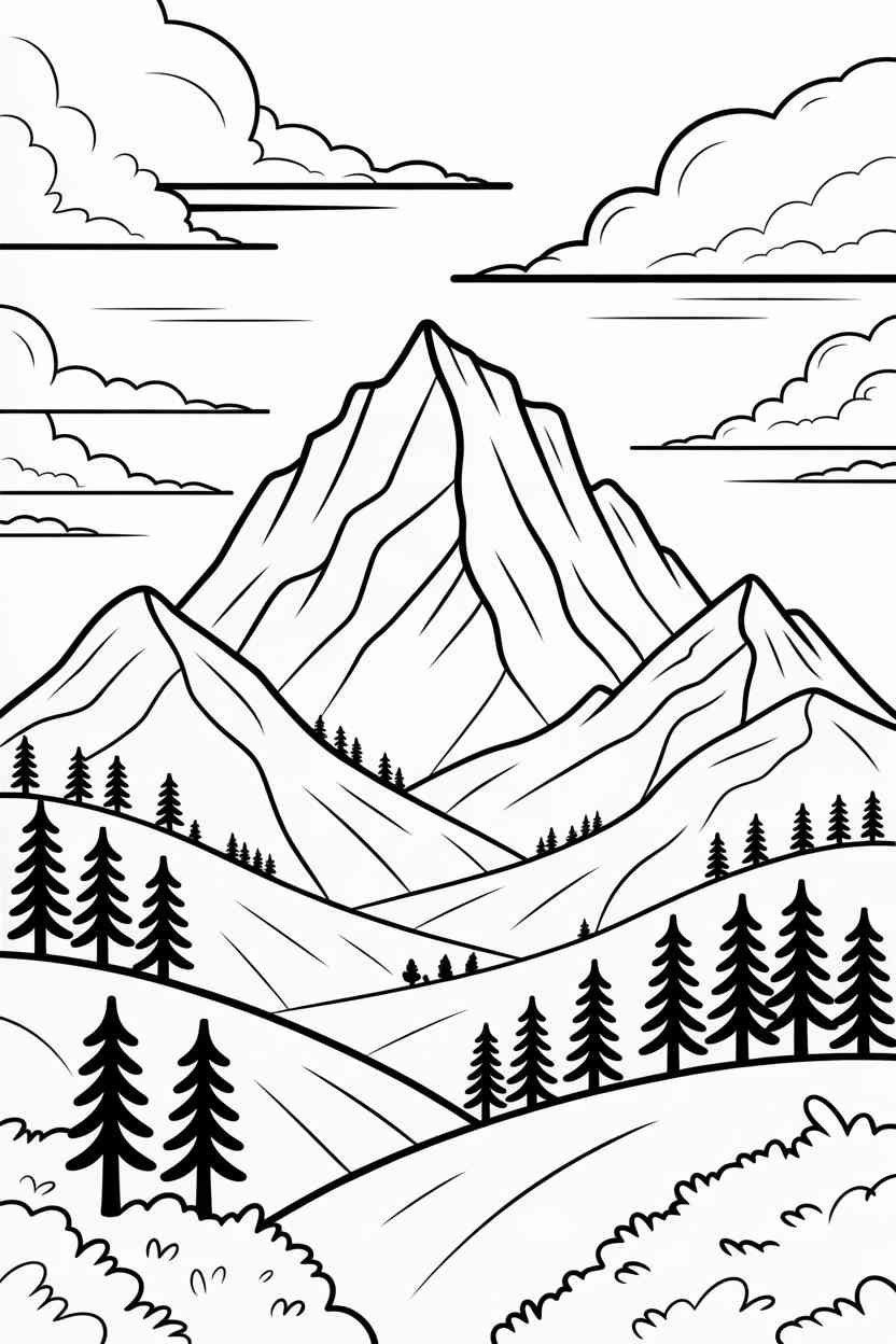Mountain - Beautiful Mountain coloring pages Free Printable Designs for Creative Fun (3)