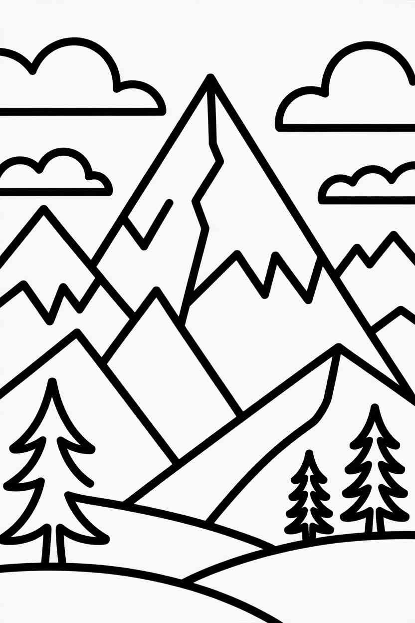 Mountain - Beautiful Mountain coloring pages Free Printable Designs for Creative Fun (4)