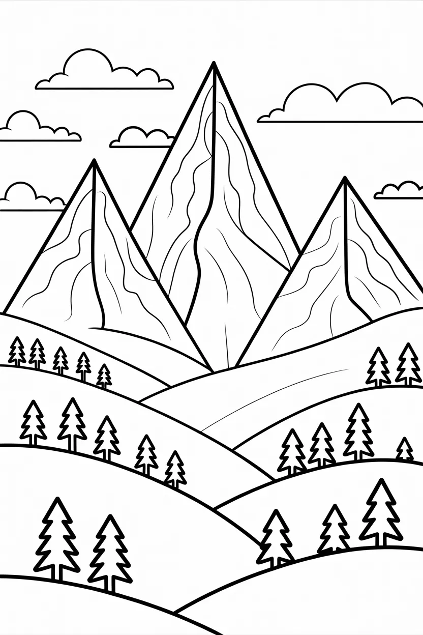 Mountains Design 4 - Mountains Coloring Pages Free Printable - Beautiful