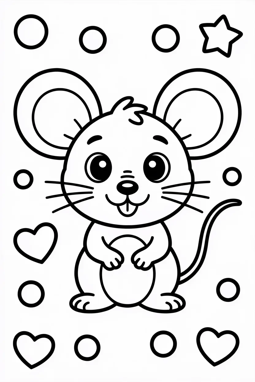 Mouse Design 1 - Mouse Coloring Pages Free Printable - Adorable