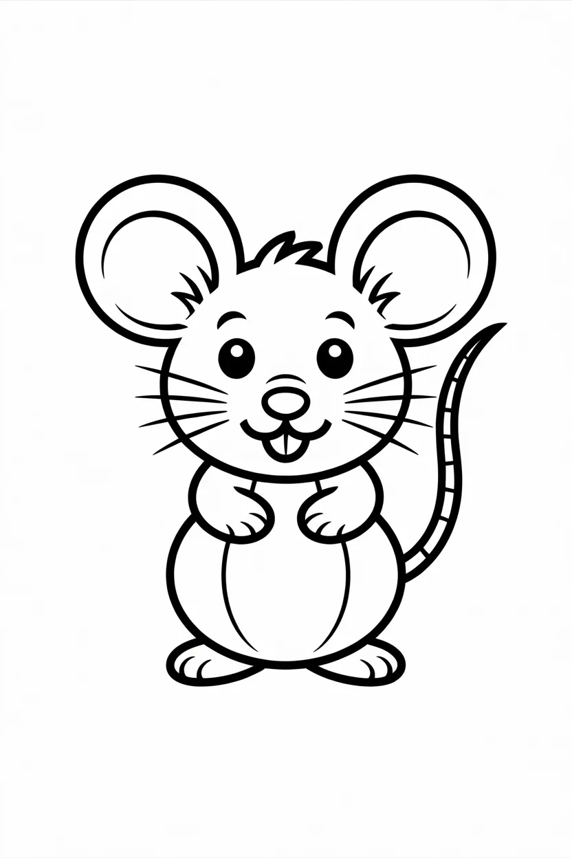 Mouse Design 1 - Mouse Coloring Pages Free Printable for Kids - Cute
