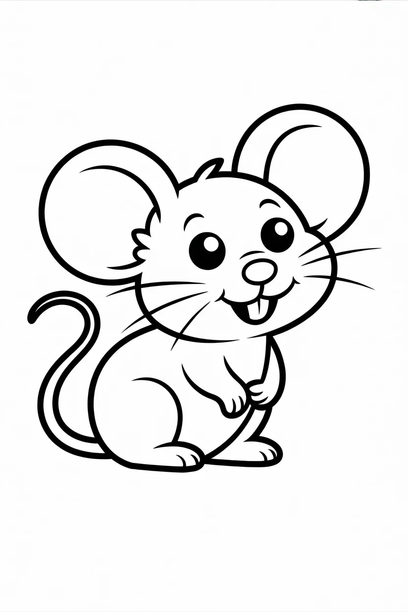 Mouse Design 2 - Mouse Coloring Pages Free Printable for Kids - Cute