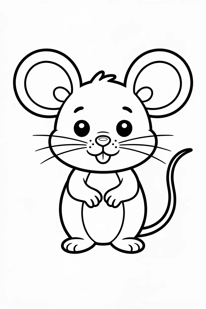 Mouse Design 3 - Mouse Coloring Pages Free Printable for Kids - Cute