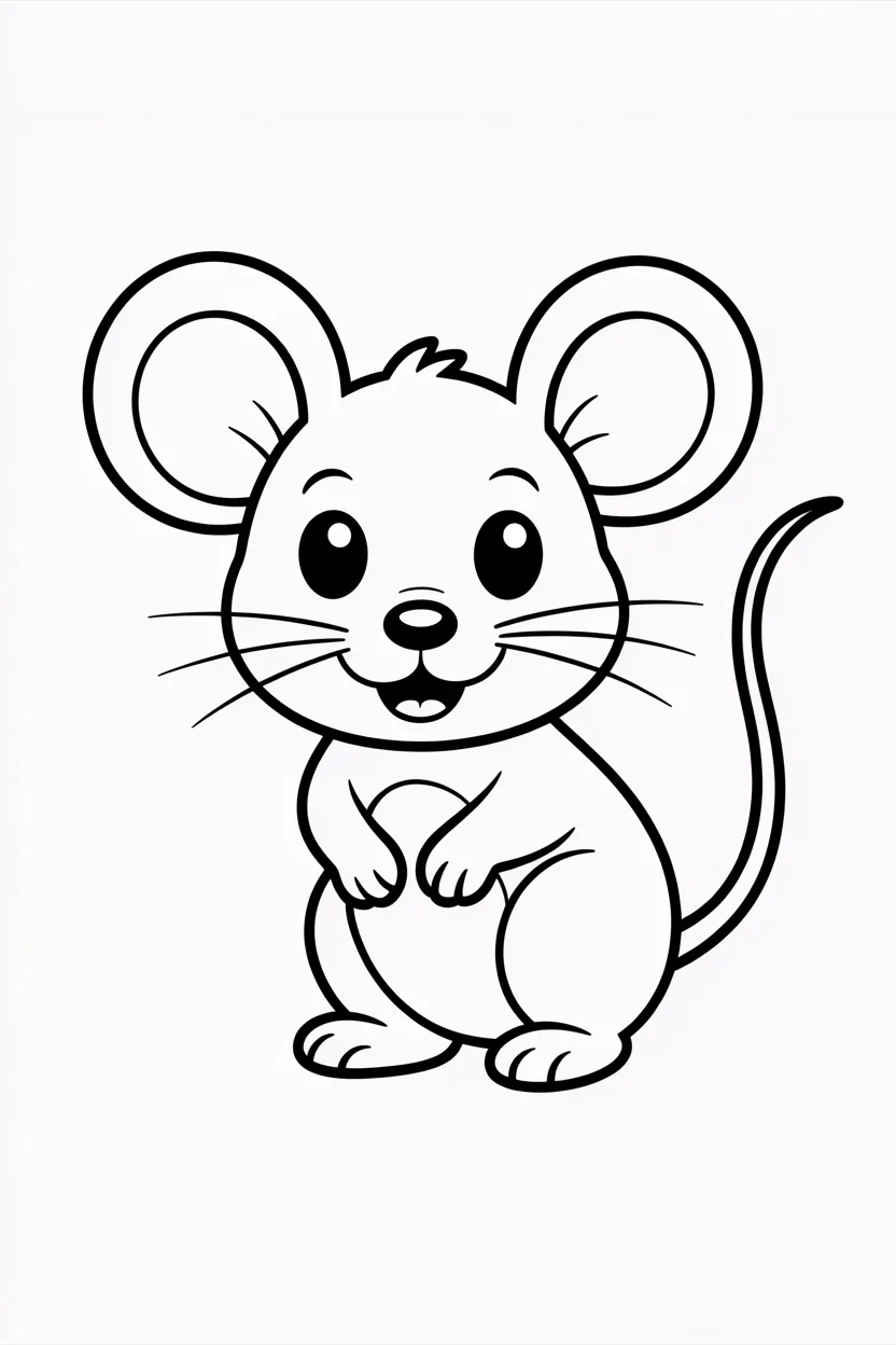 Mouse Design 3 - Mouse Coloring Pages Free Printable - Adorable